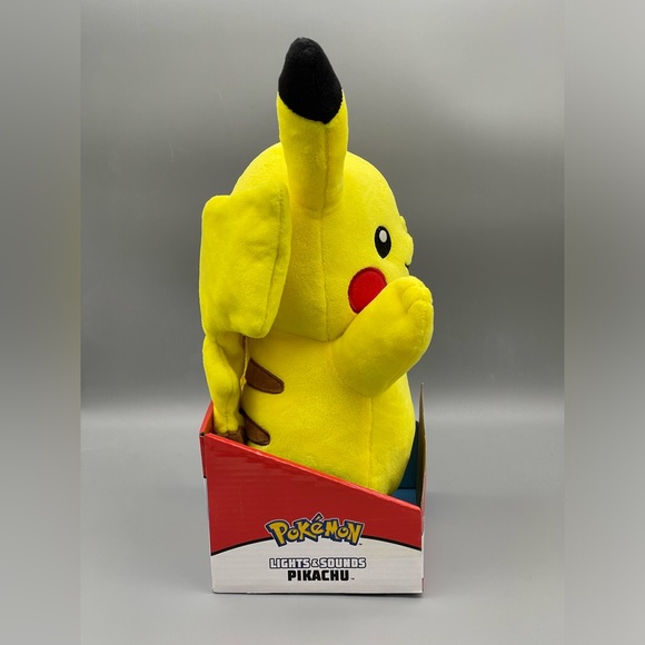 PIKACHU Plush POKÉMON Lights & Sounds Power Action Light up Cheeks & Sounds Pika - Picture 4 of 5